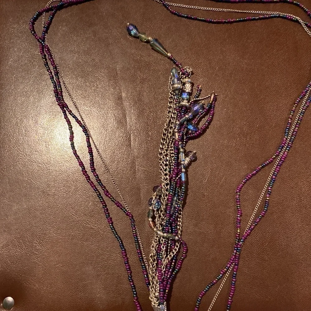 BREATH taking Triple strand necklace with long tassels